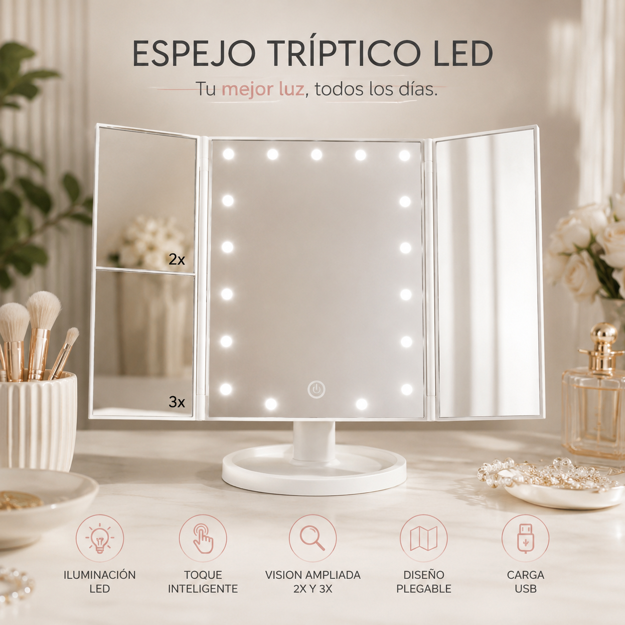 GlowMirror™ | El Espejo LED Viral de Beauty