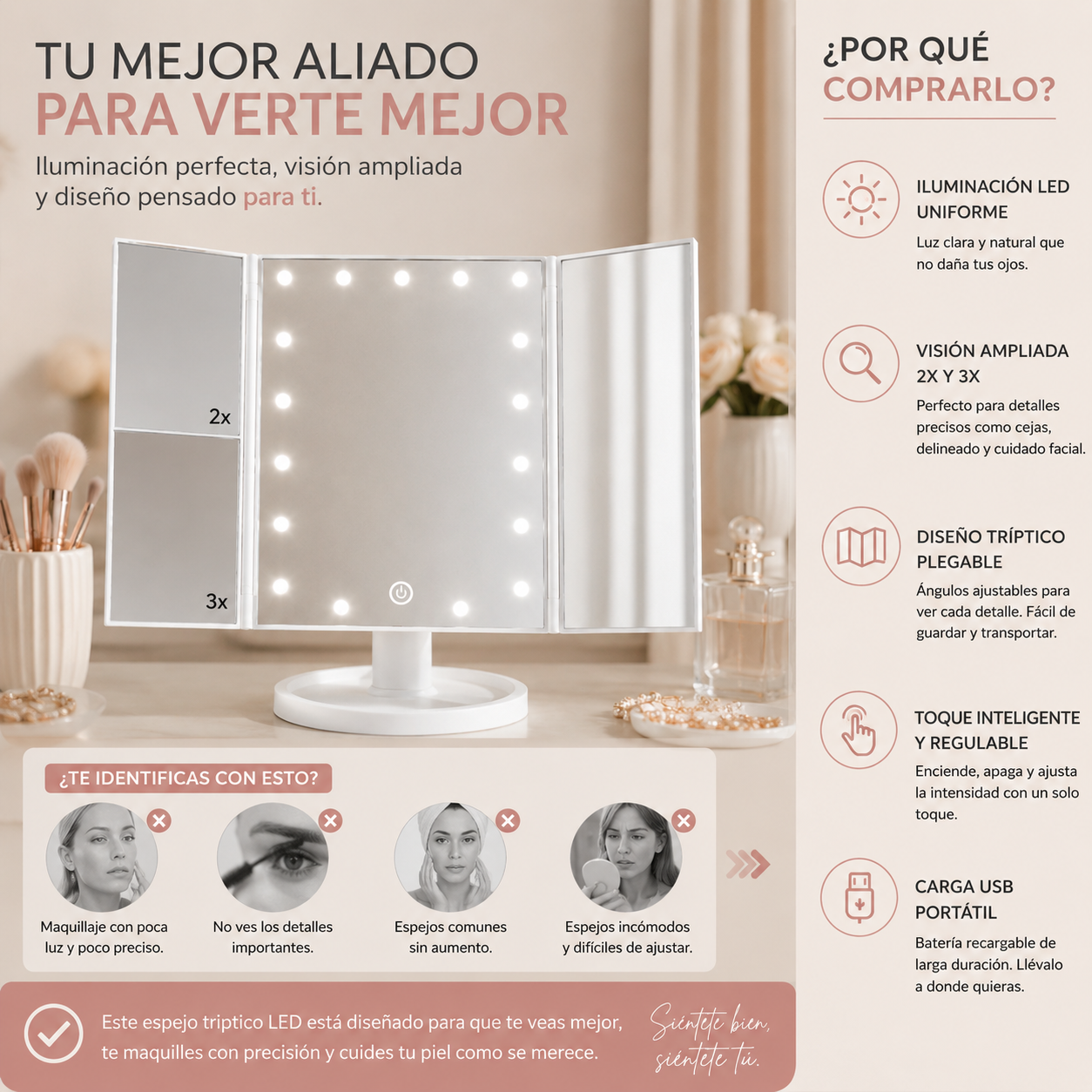 GlowMirror™ | El Espejo LED Viral de Beauty